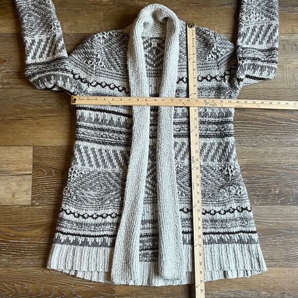 Lucky Brand Southwestern Wool Knit Cardigan Sweater Womens M Neutral Aztec Boho - Picture 7 of 7